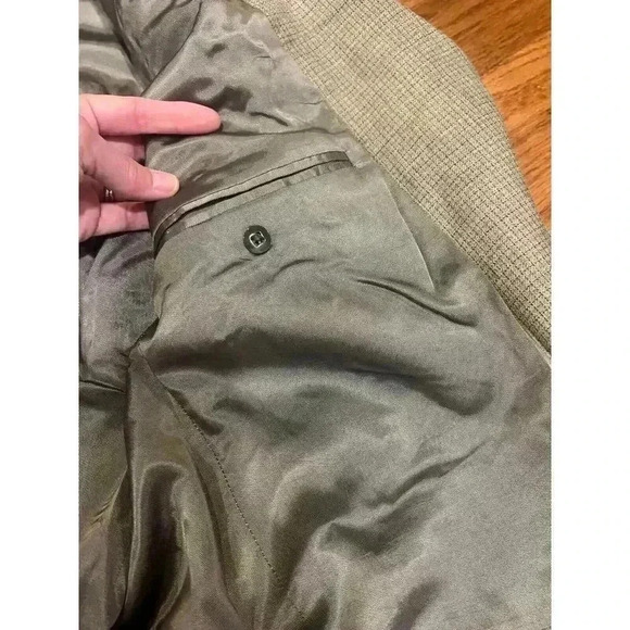 Oscar De La Renta Mens Sports Coat 46L Silk Wool Long Vintage Made In Columbia - Picture 9 of 12